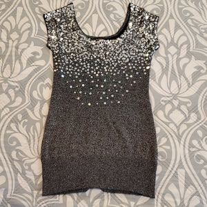 Le Chateau silver sequin tunic